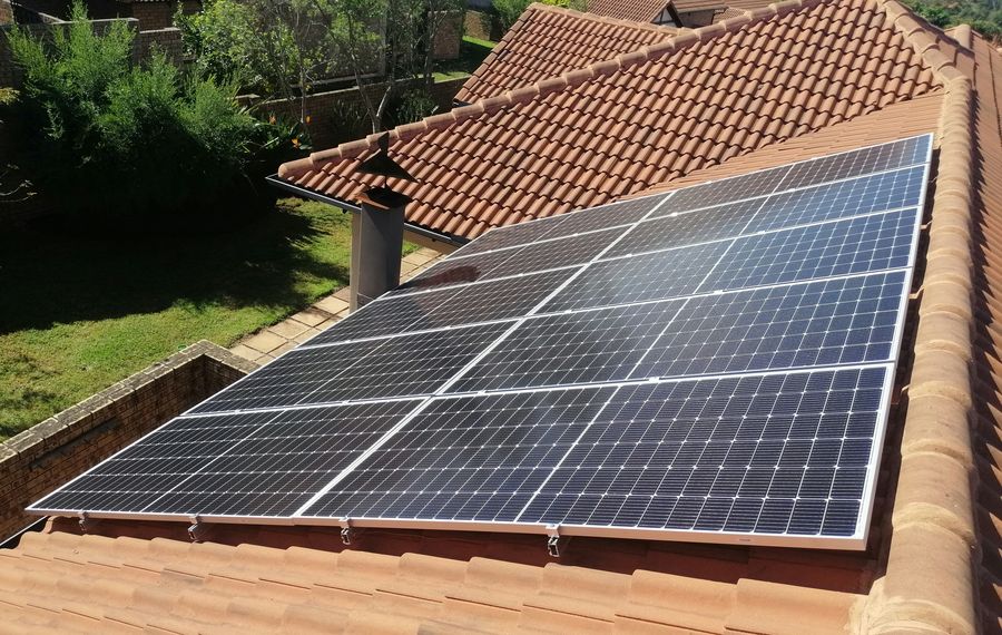 Rooftop solar installation, Nelspruit, South Africa.